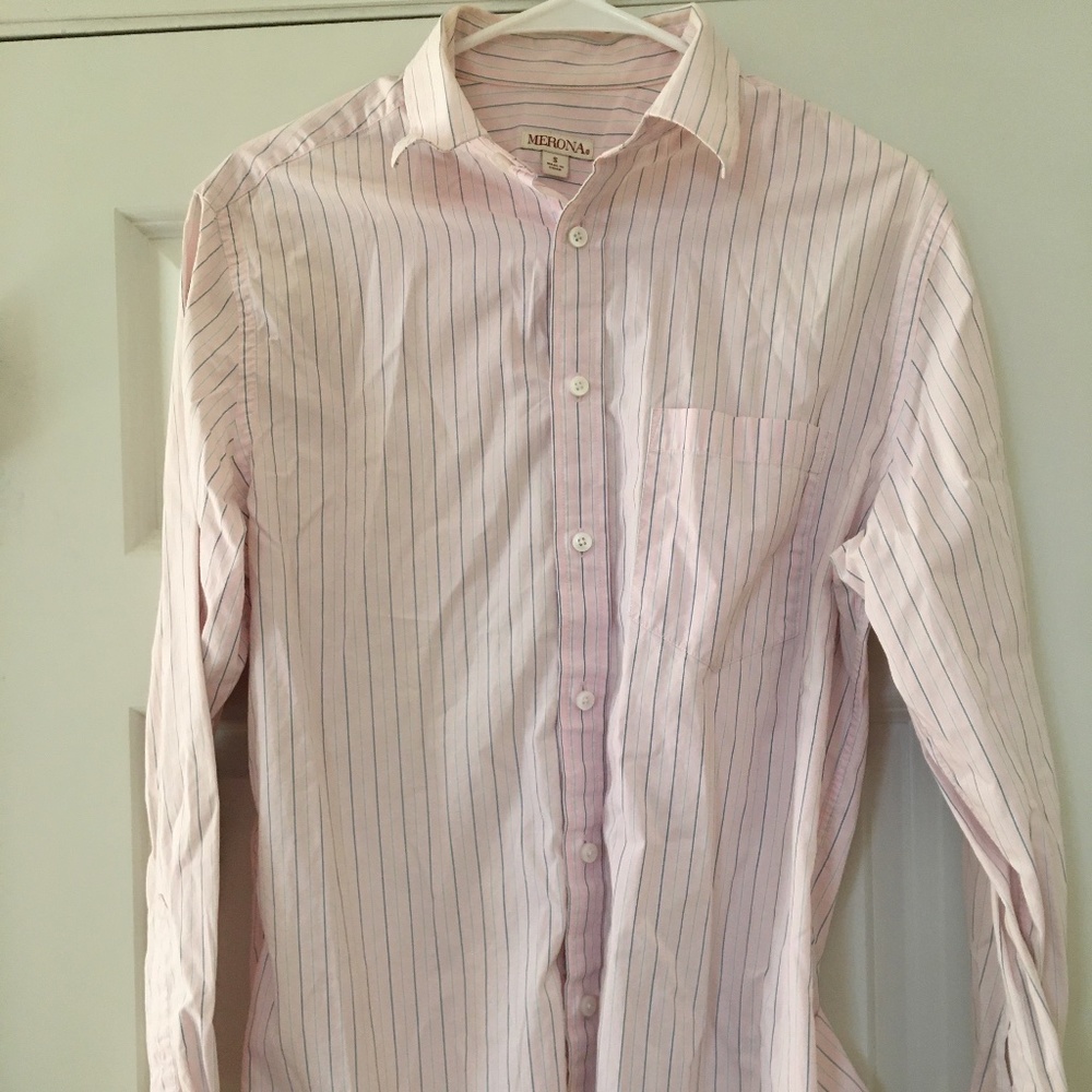 Merona Pink striped button down